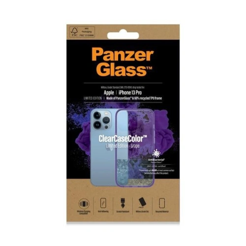 Etui PanzerGlass ClearCase Apple iPhone 13 Pro Antibacterial Military grade Grape 0337
