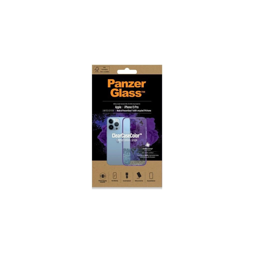 Hurtownia GSM - Etui PanzerGlass ClearCase Apple iPhone 13 Pro Antibakteriális Katonai minőségű Szőlő 0337 - PZG99 - {ean13} - Hurt