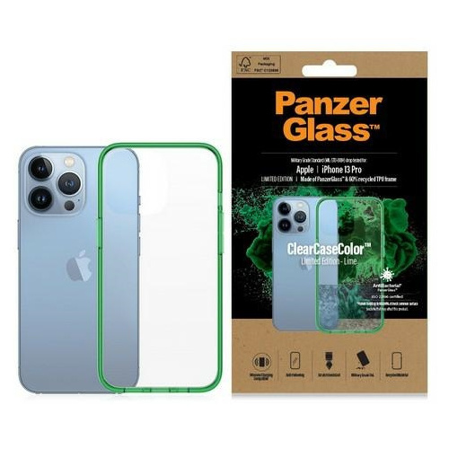 PanzerGlass Distributor - 5711724003394 - PZG100 - PanzerGlass ClearCase Apple iPhone 13 Pro Antibacterial Military grade Lime 0339 - B2B homescreen