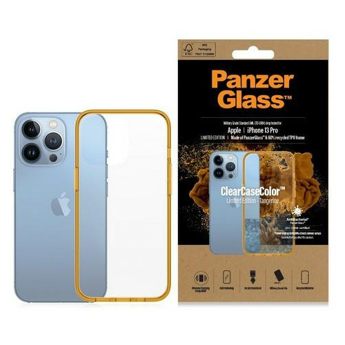 PanzerGlass Distributor - 5711724003387 - PZG101 - PanzerGlass ClearCase Apple iPhone 13 Pro Antibacterial Military grade Tangerine 0338 - B2B homescreen
