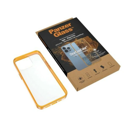 Etui PanzerGlass ClearCase Apple iPhone 13 Pro Antibacterial Military grade Tangerine 0338