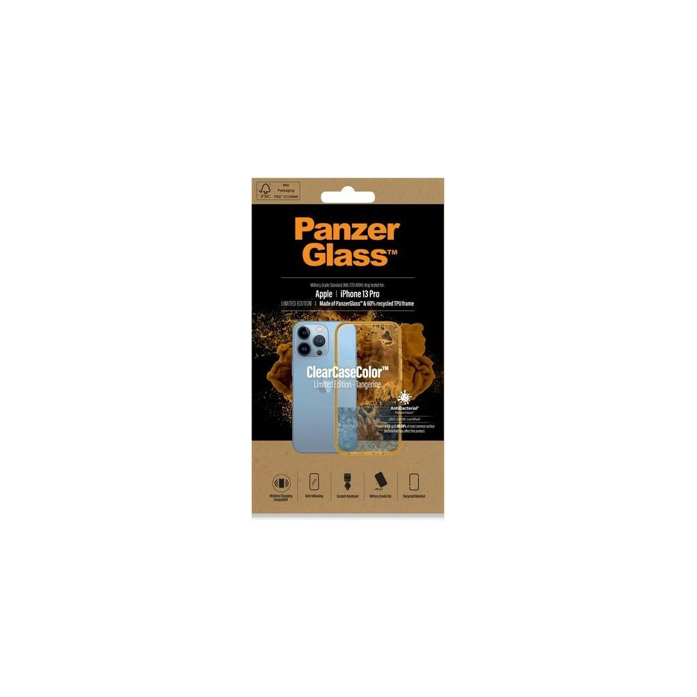 Hurtownia GSM - Etui PanzerGlass ClearCase Apple iPhone 13 Pro Antibacterian Grad militar Tangerine 0338 - PZG101 - {ean13} - Hurt