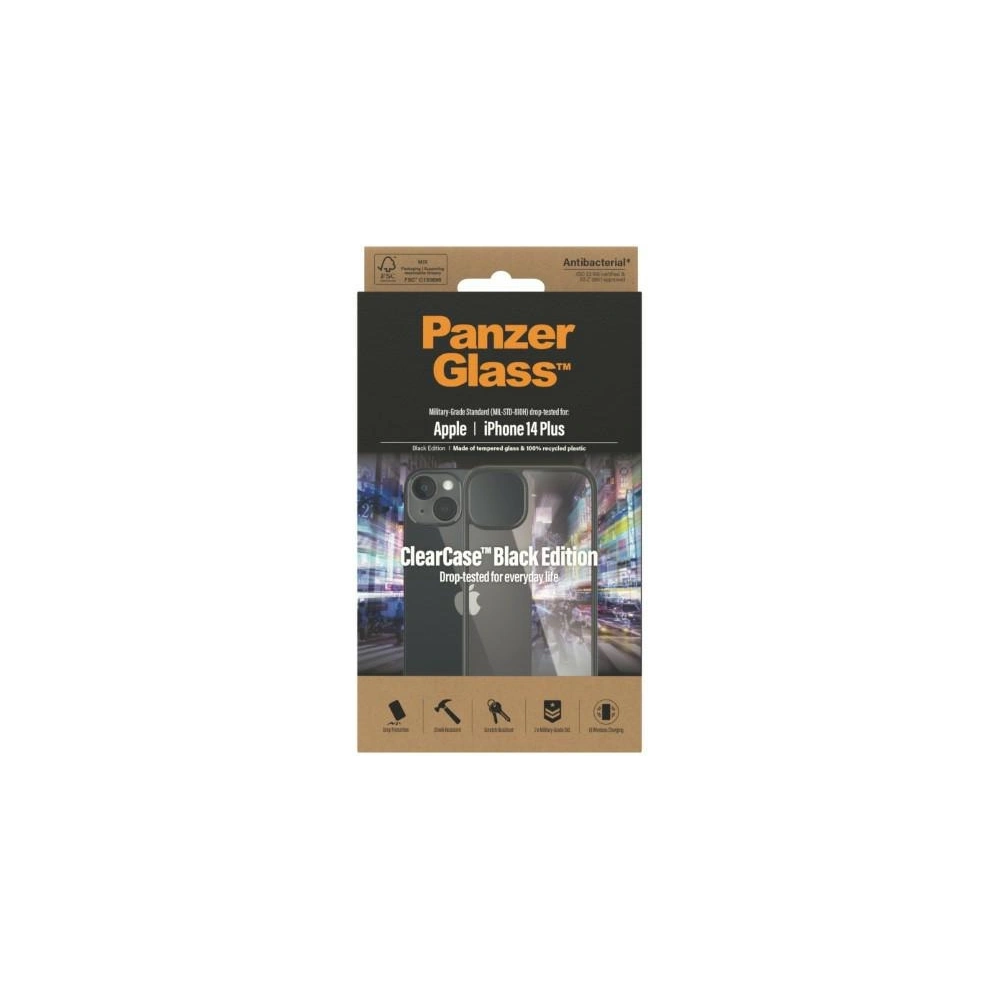 Wholesale PanzerGlass ClearCase Apple iPhone 14 Plus / 15 Plus Antibacterial black 0407 - PZG102 - {ean13} - Hurt