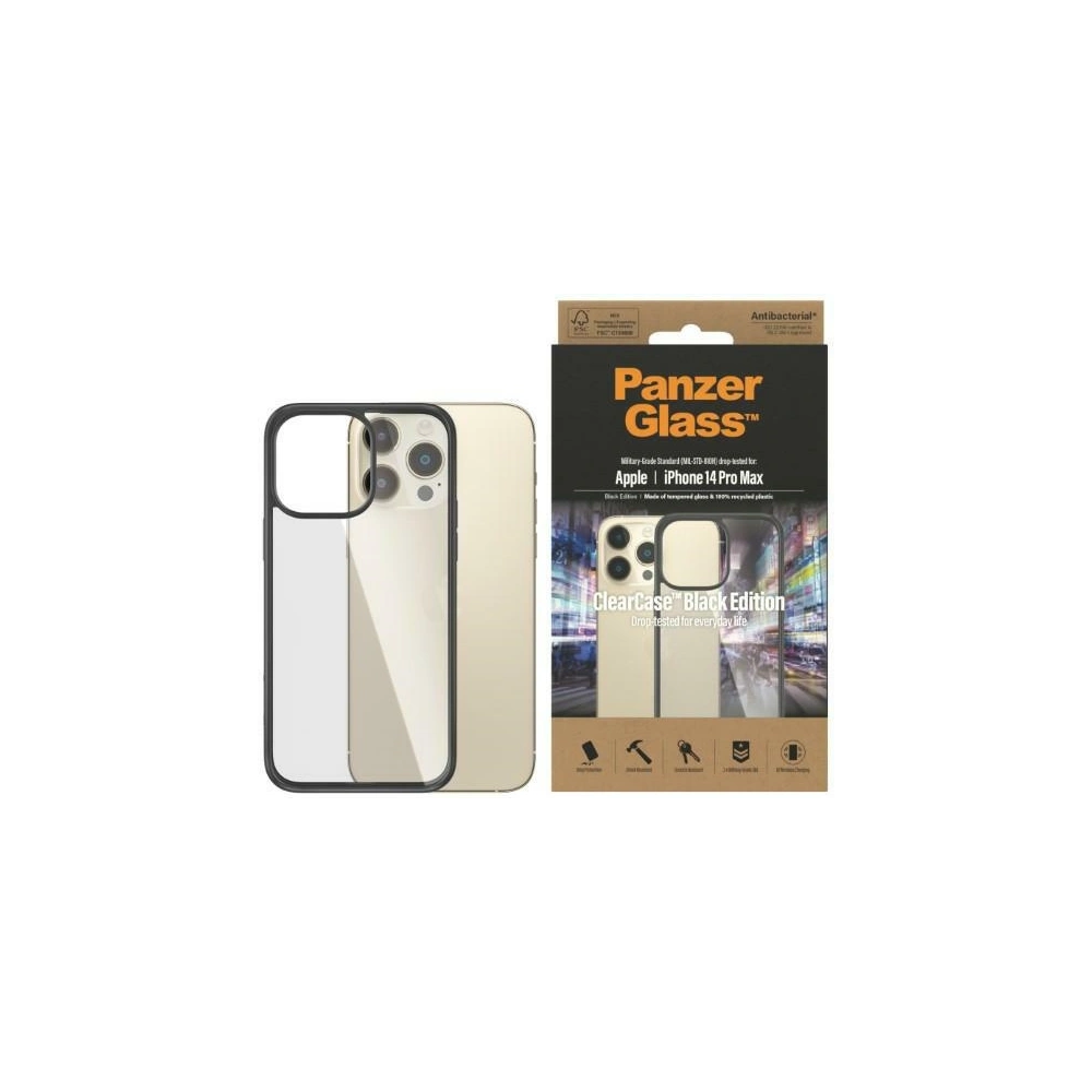 Hurtownia GSM - Etui PanzerGlass ClearCase Apple iPhone 14 Pro Max Antibacterian negru/black 0408 - PZG104 - {ean13} - Hurt