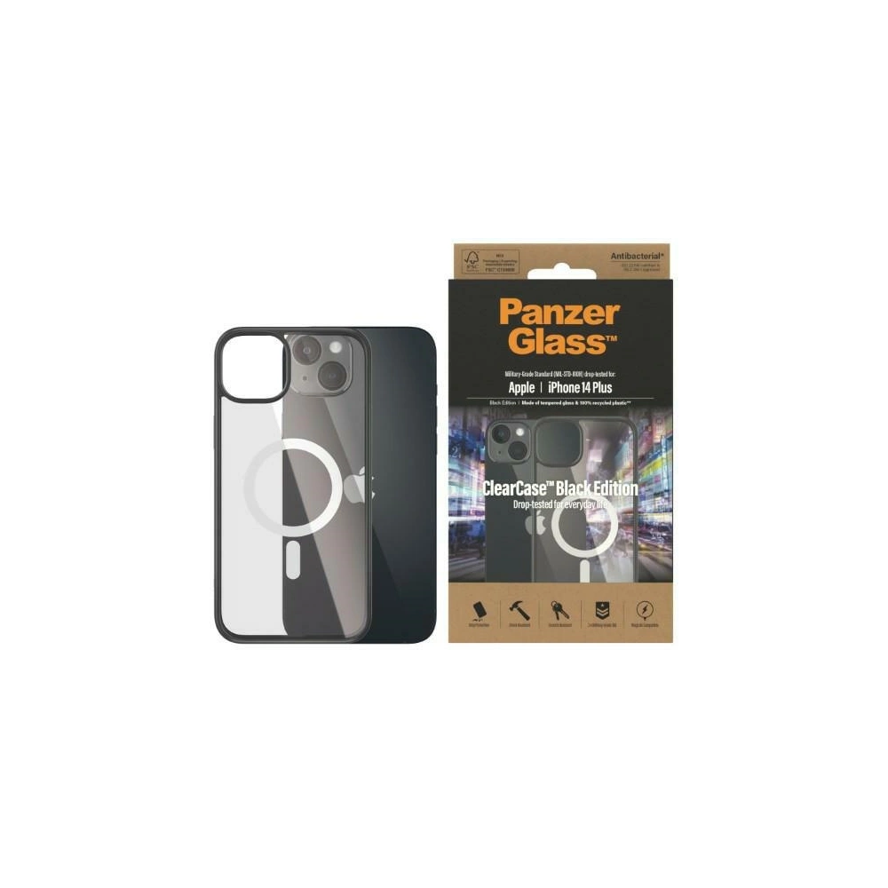 Wholesale PanzerGlass ClearCase MagSafe Apple iPhone 14 Plus / 15 Plus Antibacterial black 0415 - PZG111 - {ean13} - Hurt