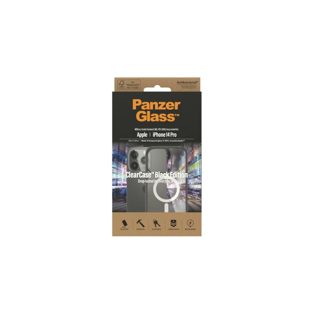 Wholesale PanzerGlass ClearCase MagSafe Apple iPhone 14 Pro Antibacterial black 0414 - PZG112 - {ean13} - Hurt