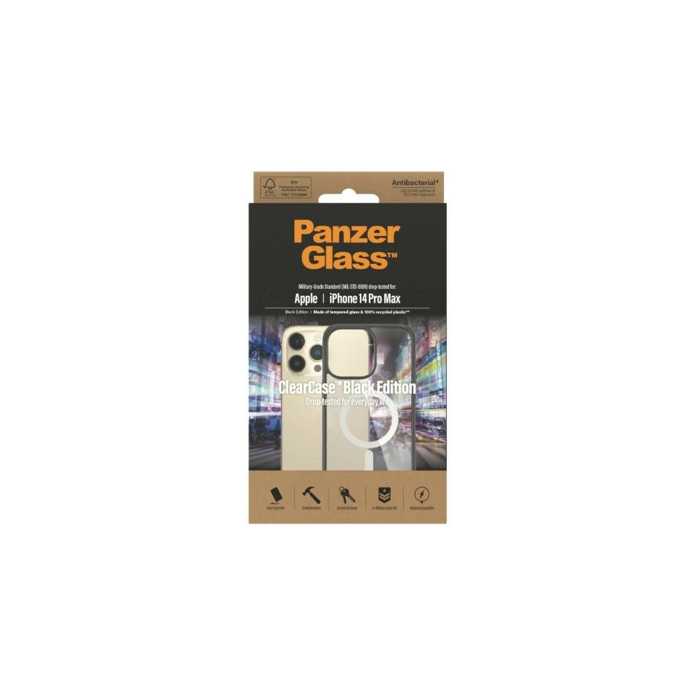 Wholesale PanzerGlass ClearCase MagSafe Apple iPhone 14 Pro Max Antibacterial black 0416 - PZG113 - {ean13} - Hurt