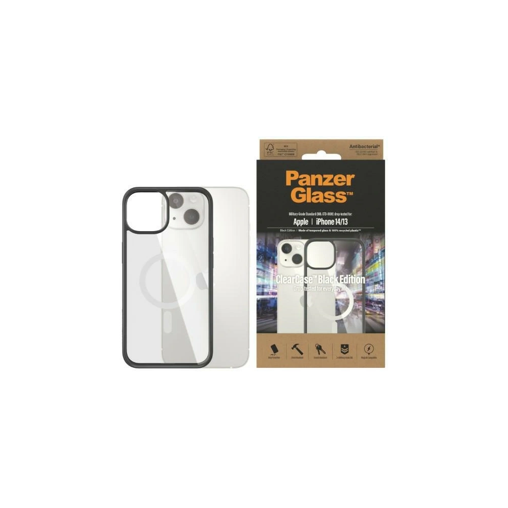Hurtownia GSM - Etui PanzerGlass ClearCase MagSafe Apple iPhone 14/13 Antibacterial czarny/black 0413 - PZG114 - {ean13} - Hurt
