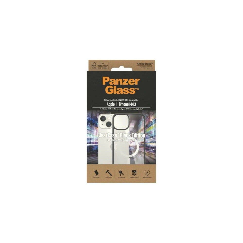 Wholesale PanzerGlass ClearCase MagSafe Apple iPhone 14/13 Antibacterial black 0413 - PZG114 - {ean13} - Hurt