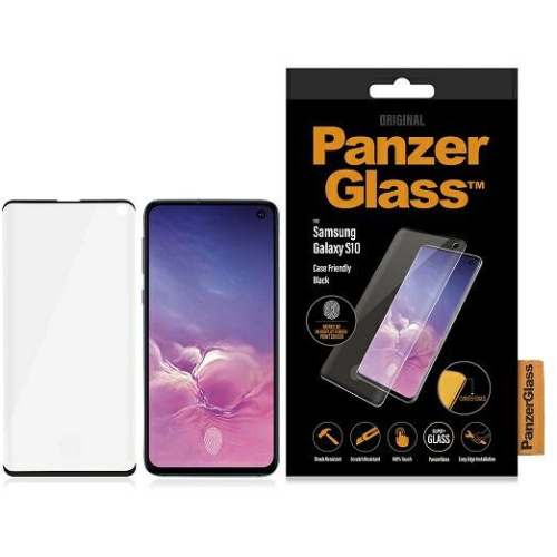 PanzerGlass Distributor - 5711724071850 - PZG134 - PanzerGlass Curved Super+ Samsung Galaxy S10 Case Friendly Finger Print black - B2B homescreen