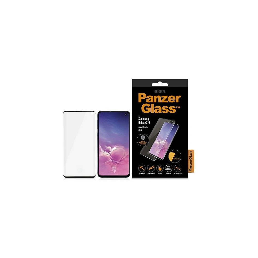 Hurtownia GSM - Tvrdé sklo PanzerGlass Curved Super+ Samsung Galaxy S10 Case Friendly Finger Print černé/black - PZG134 - {ean13} - Hurt