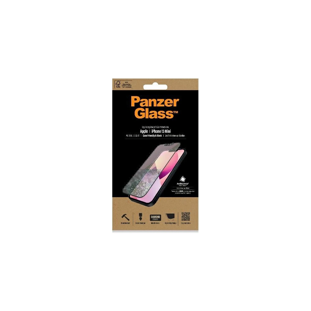 Wholesale PanzerGlass E2E Anti-Bluelight Apple iPhone 13 mini Case Friendly AntiBacterial MicroFracture black Pro2756 - PZG140 - {ean13} - Hurt