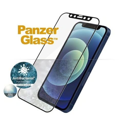 Szkło hartowane PanzerGlass E2E Anti-Glare Apple iPhone 12 mini Case Friendly AntiBacterial Anti-Glare czarny/black