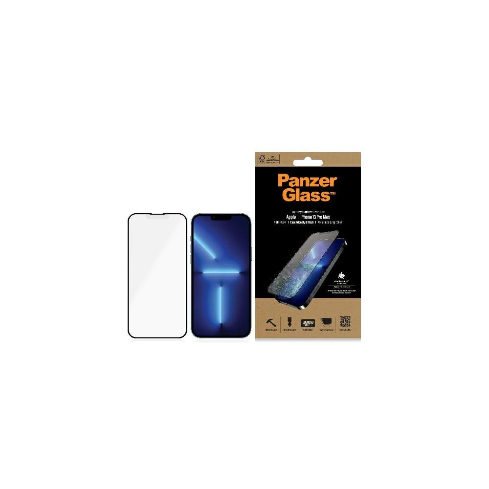 Hurtownia GSM - Zesílené sklo PanzerGlass E2E Anti-Glare Apple iPhone 13 Pro Max Case Friendly AntiBacterial MicroFracture černé/black Pro2755 - PZG145 - {ean13} - Hurt