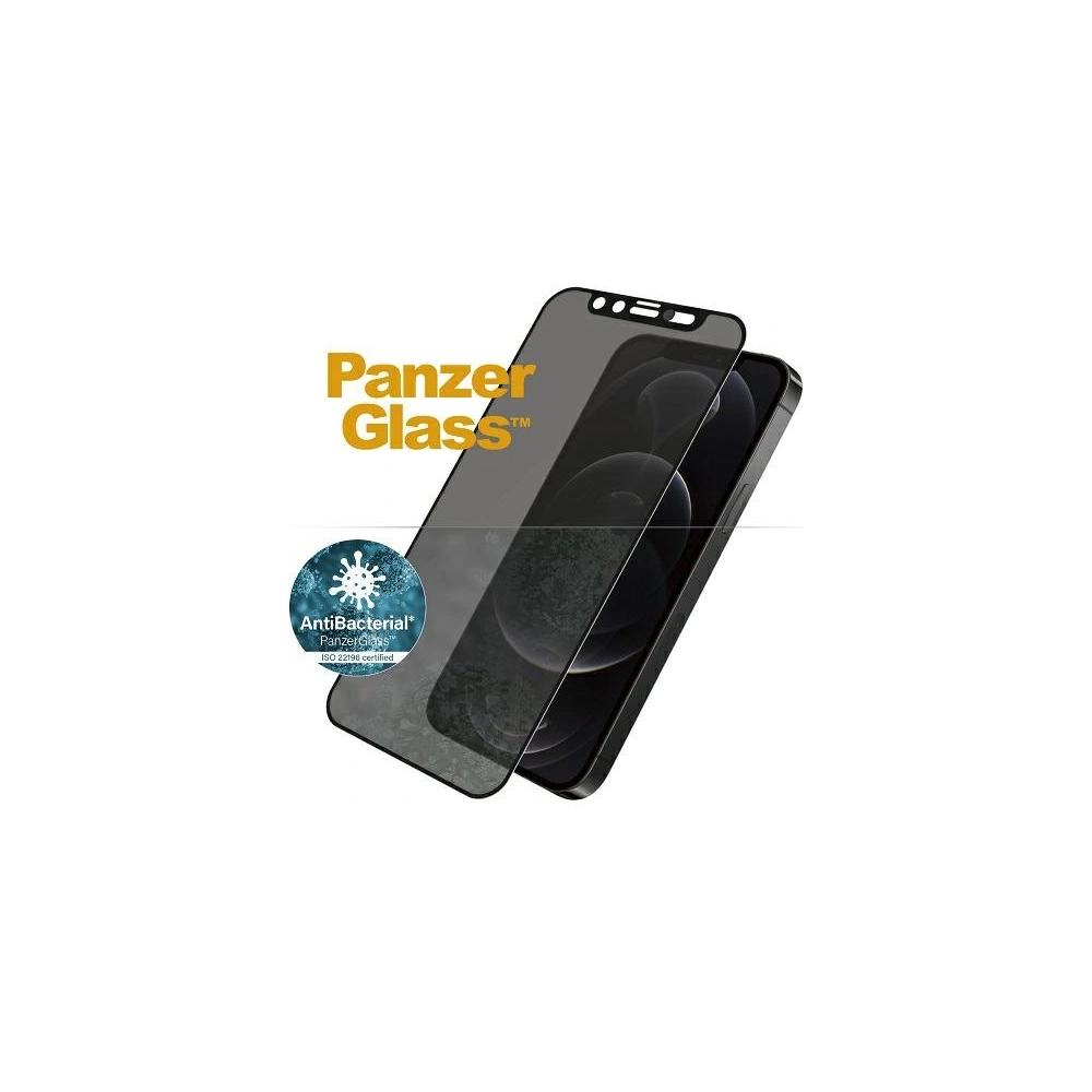 Hurtownia GSM - Sticlă securizată PanzerGlass E2E Microfracture Apple iPhone 12/12 Pro Case Friendly CamSlider Privacy Antibacterial negru/black - PZG148 - {ean13} - Hurt
