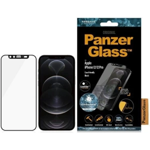 Szkło hartowane PanzerGlass E2E Microfracture Apple iPhone 12/12 Pro CamSlider Case Friendly AntiBacterial czarny/black