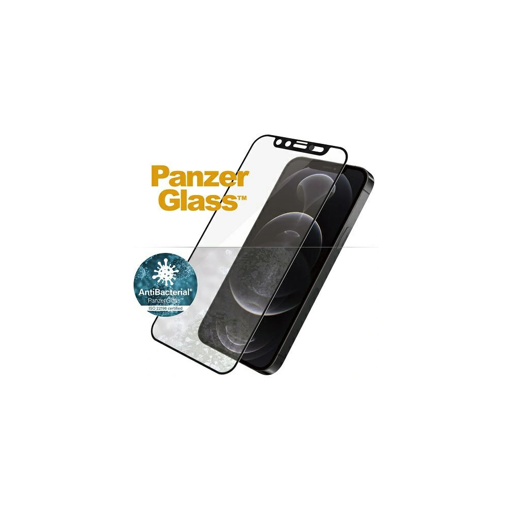 Hurtownia GSM - Tvrdé sklo PanzerGlass E2E Microfracture Apple iPhone 12/12 Pro CamSlider Case Friendly AntiBacterial černé/black - PZG149 - {ean13} - Hurt