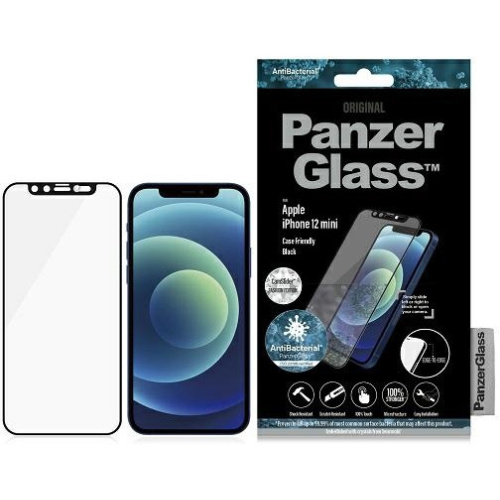 PanzerGlass Distributor - 5711724027161 - PZG151 - PanzerGlass E2E Microfracture Apple iPhone 12 mini CamSlider Swarovsky Case Friendly AntiBacterial black - B2B homescreen