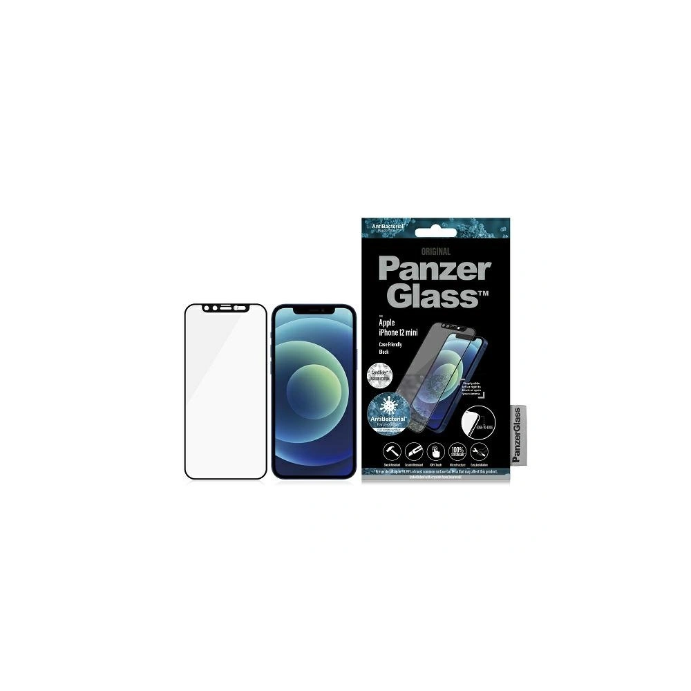 Hurtownia GSM - Gehärtetes Glas PanzerGlass E2E Mikroriss Apple iPhone 12 mini CamSlider Swarovsky Case Friendly AntiBacterial schwarz/black - PZG151 - {ean13} - Hurt