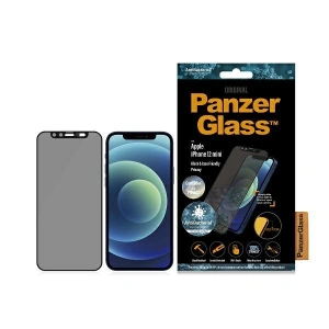 Hurtownia GSM - Gehärtetes Glas PanzerGlass E2E Mikroriss Apple iPhone 12 mini Case Friendly CamSlider Privacy Antibakteriell schwarz/black - PZG152 - {ean13} - Hurt