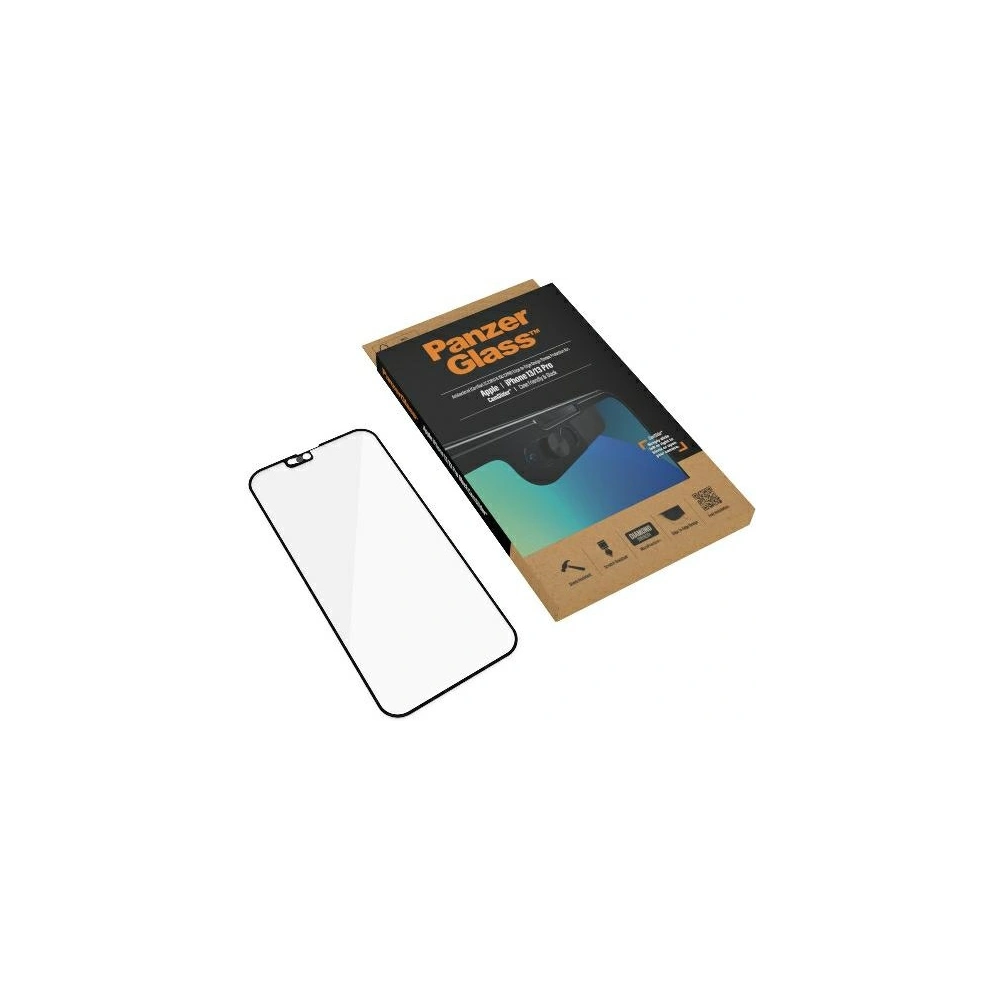 Hurtownia GSM - PanzerGlass Apple Gehärtetes Glas E2E Microfracture iPhone 16e / 14 / 13 / 13 Pro CamSlider Case Friendly AntiBacterial schwarz/schwarz 2748 - PZG156 - {ean13} - Hurt