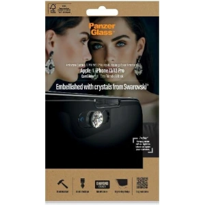 Szkło hartowane PanzerGlass E2E Microfracture Apple iPhone 16e / 14 / 13 / 13 Pro CamSlider Swarovsky Case Friendly AntiBacterial czarny/black 2751