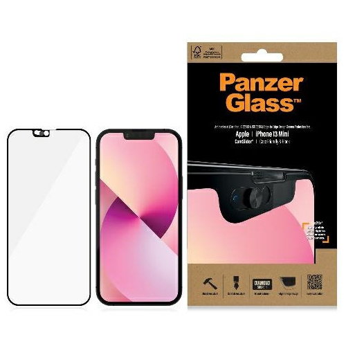 PanzerGlass Distributor - 5711724027475 - PZG160 - PanzerGlass E2E Microfracture Apple iPhone 13 mini CamSlider Case Friendly AntiBacterial black 2747 - B2B homescreen