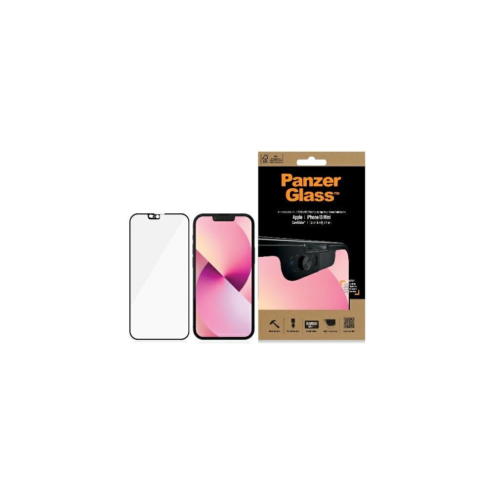 Hurtownia GSM - Sticlă securizată PanzerGlass E2E Microfracture Apple iPhone 13 mini CamSlider Case Friendly AntiBacterial negru/black 2747 - PZG160 - {ean13} - Hurt
