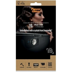 Hurtownia GSM - Edzett üveg PanzerGlass E2E Microfracture Apple iPhone 13 mini CamSlider Swarovsky Case Friendly Antibakteriális fekete/black 2750 - PZG161 - {ean13} - Hurt