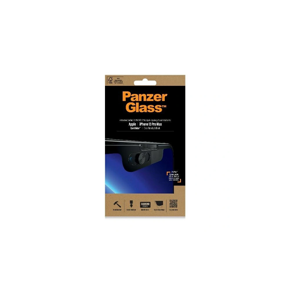 Hurtownia GSM - Tvrzené sklo PanzerGlass E2E Microfracture Apple iPhone 13 Pro Max CamSlider Case Friendly AntiBacterial černé/black 2749 - PZG163 - {ean13} - Hurt