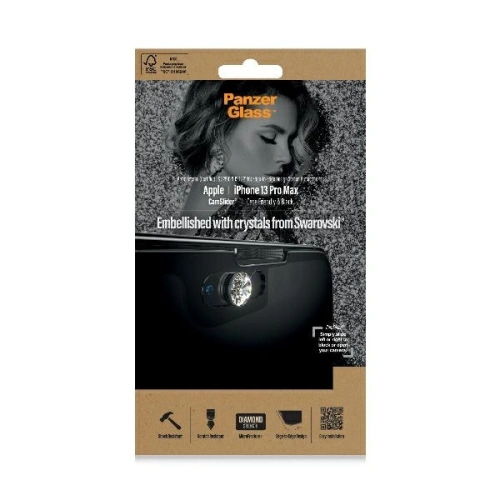 Szkło hartowane PanzerGlass E2E Microfracture Apple iPhone 13 Pro Max CamSlider Swarovsky Case Friendly AntiBacterial czarny/black 2752