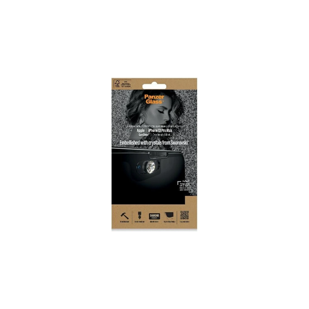 Hurtownia GSM - Tvrzené sklo PanzerGlass E2E Microfracture Apple iPhone 13 Pro Max CamSlider Swarovsky Case Friendly AntiBacterial černý/black 2752 - PZG164 - {ean13} - Hurt