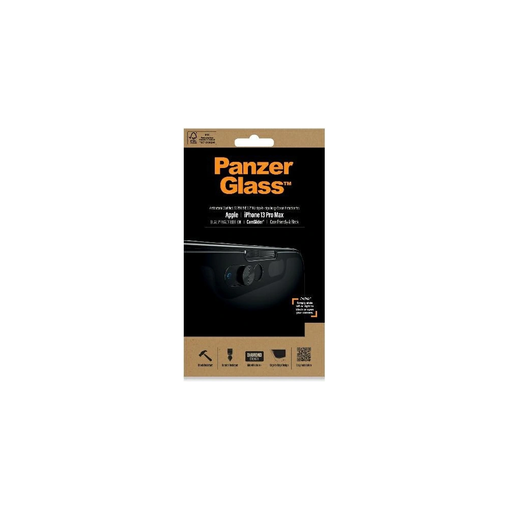 Hurtownia GSM - Szkło hartowane PanzerGlass E2E Microfracture Apple iPhone 13 Pro Max Case Friendly CamSlider Privacy Antibacterial czarny/black P2749 - PZG166 - {ean13} - Hurt