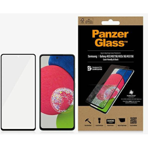 PanzerGlass Distributor - 5711724072536 - PZG168 - PanzerGlass E2E Microfracture Samsung Galaxy A52/A53 5G Case Friendly AntiBacterial black - B2B homescreen