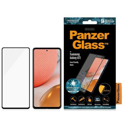 Hurtownia PanzerGlass - 5711724872556 - PZG169 - Szkło hartowane PanzerGlass E2E Microfracture Samsung Galaxy A72 Case Friendly AntiBacterial czarny/black - B2B homescreen