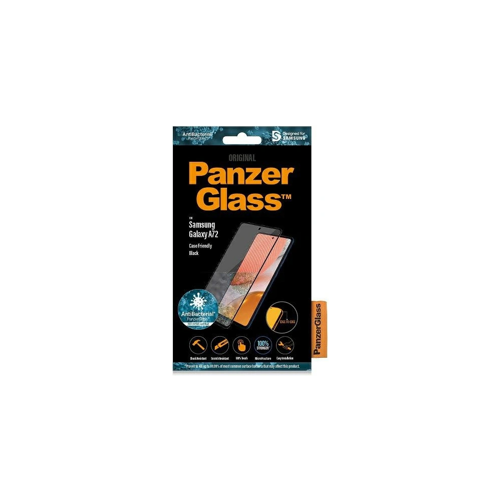 Hurtownia GSM - Edzett üveg PanzerGlass E2E Mikrotörés Samsung Galaxy A72 Ügybarát Antibakteriális fekete/black - PZG169 - {ean13} - Hurt