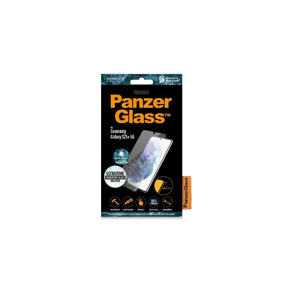 Hurtownia GSM - Tvrzené sklo PanzerGlass E2E Microfracture Samsung Galaxy S21+ Plus Case Friendly Finger Print AntiBacterial černý/black - PZG173 - {ean13} - Hurt