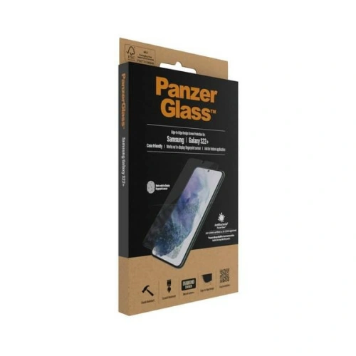 Szkło hartowane PanzerGlass E2E Microfracture Samsung Galaxy S22+ Plus Case Friendly AntiBacterial czarny/black 7294