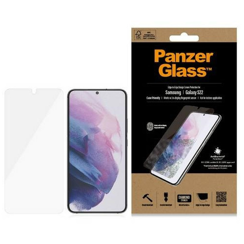 PanzerGlass Distributor - 5711724072932 - PZG176 - PanzerGlass E2E Microfracture Samsung Galaxy S22 Case Friendly AntiBacterial black 7293 - B2B homescreen