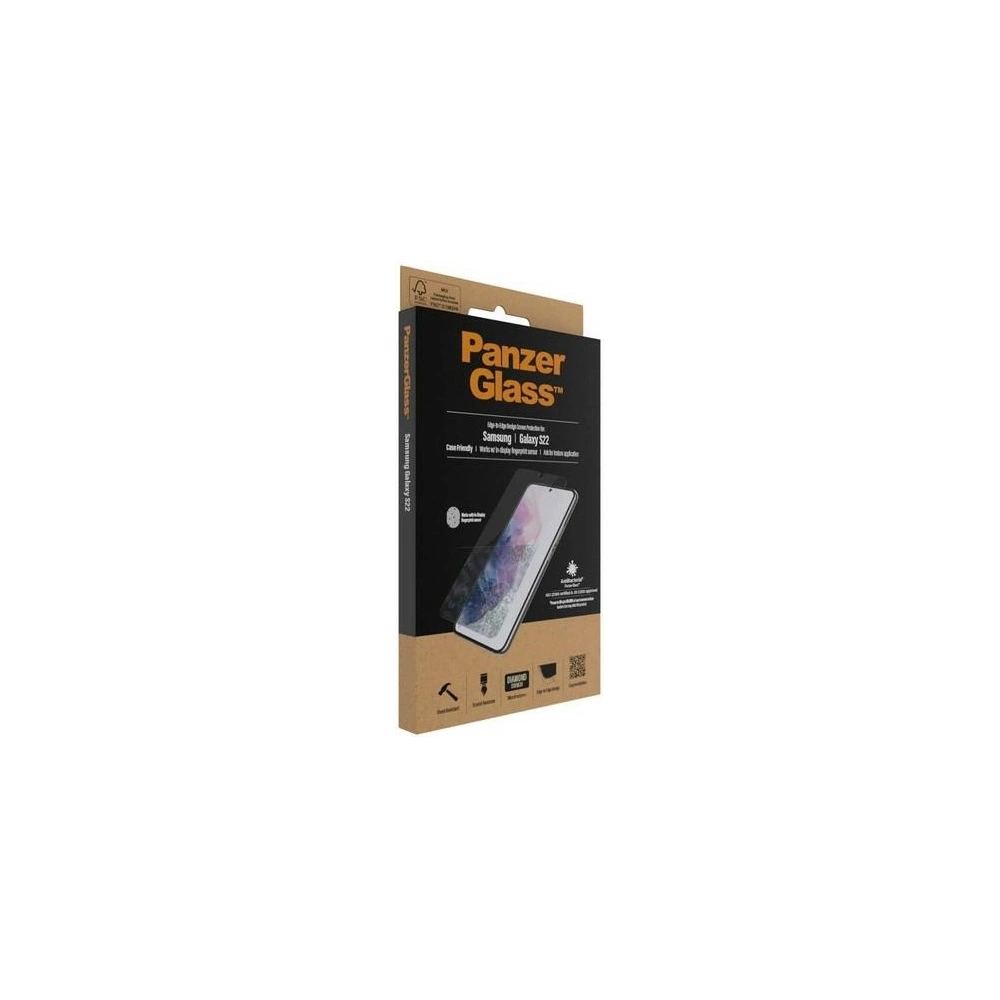 Hurtownia GSM - Edzett üveg PanzerGlass E2E Mikrotörés Samsung Galaxy S22 Case Friendly Antibakteriális fekete/black 7293 - PZG176 - {ean13} - Hurt