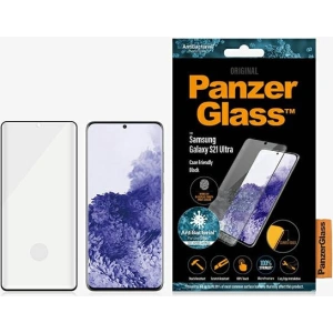 Hurtownia GSM - Sticlă securizată PanzerGlass E2E Microfracture Samsung Galaxy S21 Ultra Compatibil cu carcasele AntiBacterial pentru amprente negre/black - PZG178 - {ean13} - Hurt