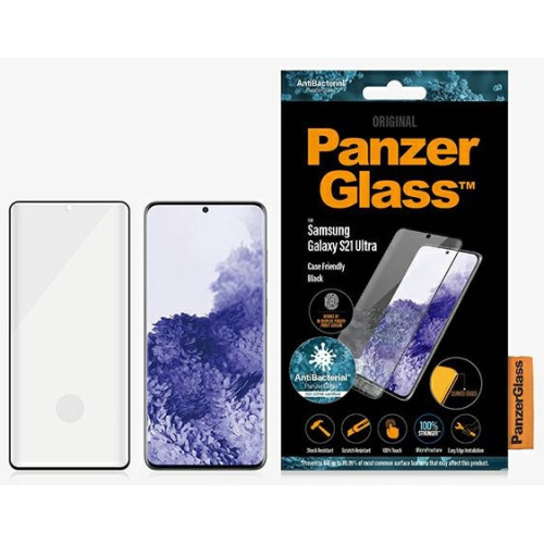PanzerGlass Distributor - 5711724072581 - PZG178 - PanzerGlass E2E Microfracture Samsung Galaxy S21 Ultra Case Friendly Finger Print AntiBacterial black - B2B homescreen