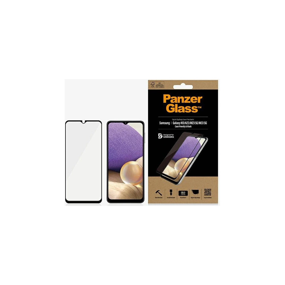 Hurtownia GSM - Tvrzené sklo PanzerGlass E2E Regular Samsung Galaxy A12/A23/M23 5G/M33 5G Case Friendly černý/black - PZG184 - {ean13} - Hurt