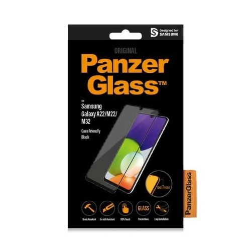 Szkło hartowane PanzerGlass E2E Regular Samsung Galaxy A22 4G/M22/M32 Case Friendly czarny/black 7278