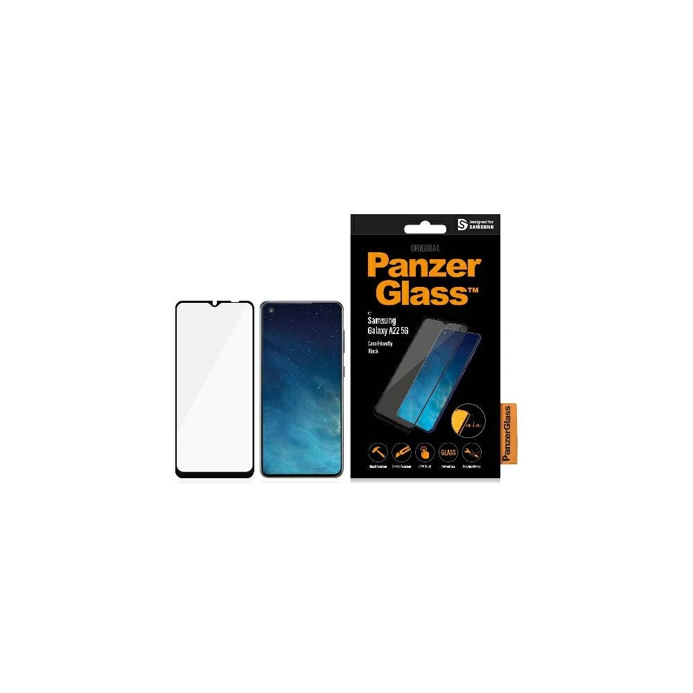 Hurtownia GSM - Tvrzené sklo PanzerGlass E2E Regular Samsung Galaxy A22 5G Case Friendly černé/black - PZG187 - {ean13} - Hurt