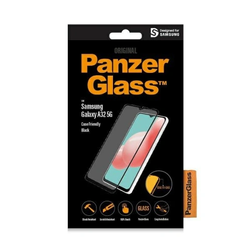 Szkło hartowane PanzerGlass E2E Regular Samsung Galaxy A32 5G Case Friendly czarny/black