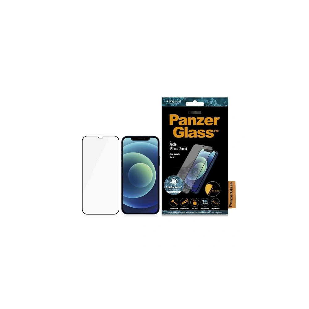Hurtownia GSM - Gehärtetes Glas PanzerGlass E2E Super+ Apple iPhone 12 mini Case Friendly AntiBacterial MicroFracture schwarz/black - PZG214 - {ean13} - Hurt
