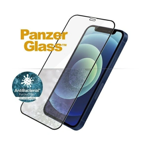 Szkło hartowane PanzerGlass E2E Super+ Apple iPhone 12 mini Case Friendly AntiBacterial MicroFracture czarny/black