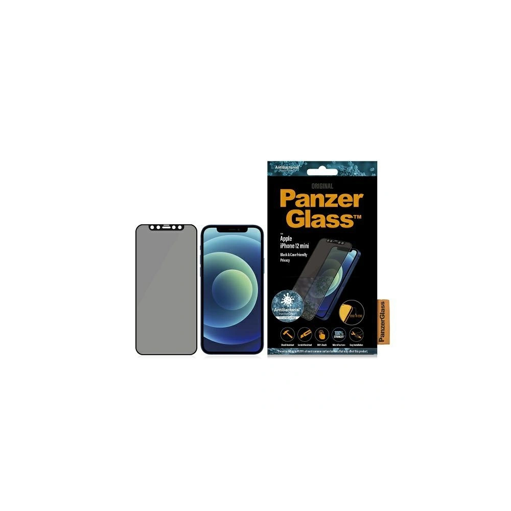 Hurtownia GSM - Gehärtetes Glas PanzerGlass E2E Super+ Apple iPhone 12 mini Case Friendly AntiBacterial Microfracture Privacy schwarz/black - PZG215 - {ean13} - Hurt