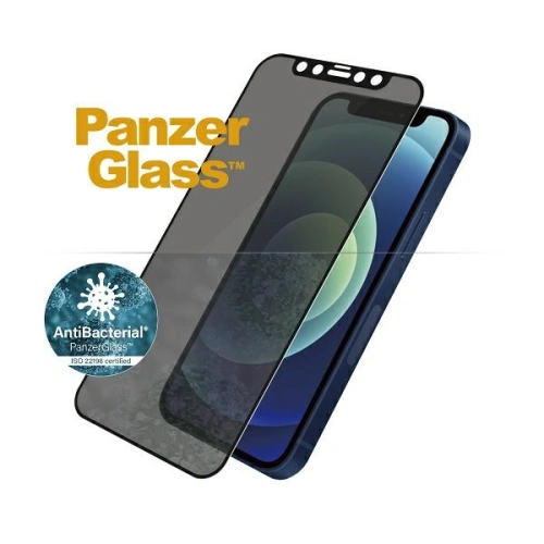 Szkło hartowane PanzerGlass E2E Super+ Apple iPhone 12 mini Case Friendly AntiBacterial Microfracture Privacy czarny/black